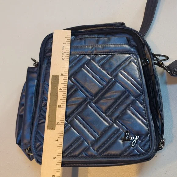 Lug, Flapper SE, Metallic Blue Convertible Crossbody Bag. - Picture 13 of 15